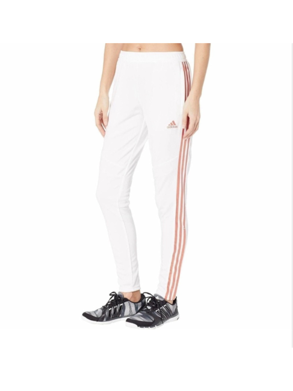 Adidas Tiro 19 Womens Training Pants White Pink Stripe Joggers M NWT